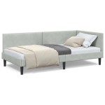 vidaXL Cadru de pat colțar Gri deschis 80 cm x 200 cm Catifea