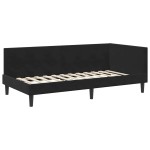 vidaXL Cadru de pat colțar cu headboard Negru 80 cm x 200 cm Catifea