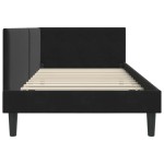 vidaXL Cadru de pat colțar cu headboard Negru 80 cm x 200 cm Catifea