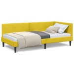 vidaXL Cadru de pat colțar cu headboard Galben 80 cm x 200 cm Catifea