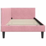 vidaXL Cadru de pat colțar cu headboard Roz 100 cm x 200 cm Catifea