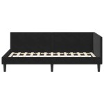 vidaXL Cadru de pat colțar cu headboard Negru 100 cm x 200 cm Catifea