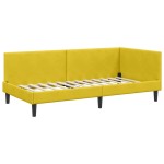 vidaXL Cadru de pat colțar cu headboard Galben 100 cm x 200 cm Catifea
