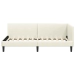 vidaXL Cadru de pat colțar cu headboard Crem 100 cm x 200 cm Catifea