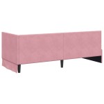 vidaXL Cadru de pat colțar cu headboard Roz 80 cm x 200 cm Catifea