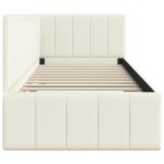 vidaXL Cadru de pat colțar cu headboard Crem 80 cm x 200 cm Catifea