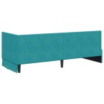 vidaXL Cadru de pat colțar cu headboard Turcoaz 80 cm x 200 cm Catifea