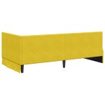 vidaXL Cadru de pat colțar cu headboard Galben 100 cm x 200 cm Catifea