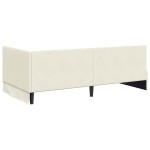 vidaXL Cadru de pat colțar cu headboard Crem 100 cm x 200 cm Catifea
