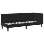 vidaXL Cadru de pat colțar cu headboard Negru 80 cm x 200 cm Catifea