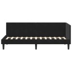 vidaXL Cadru de pat colțar cu headboard Negru 80 cm x 200 cm Catifea