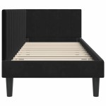 vidaXL Cadru de pat colțar cu headboard Negru 80 cm x 200 cm Catifea