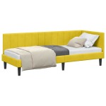 vidaXL Cadru de pat colțar cu headboard Galben 80 cm x 200 cm Catifea