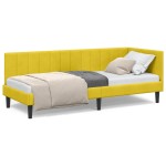 vidaXL Cadru de pat colțar cu headboard Galben 80 cm x 200 cm Catifea