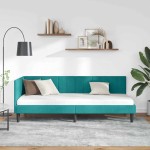 vidaXL Cadru de pat colțar cu headboard Turcoaz 80 cm x 200 cm Catifea