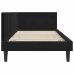 vidaXL Cadru de pat colțar cu headboard Negru 90 cm x 200 cm Catifea