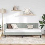 vidaXL Cadru de pat colțar Gri deschis 100 cm x 200 cm Catifea