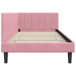 vidaXL Cadru de pat colțar cu headboard Roz 100 cm x 200 cm Catifea