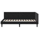vidaXL Cadru de pat colțar cu headboard Negru 100 cm x 200 cm Catifea