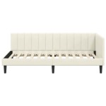 vidaXL Cadru de pat colțar cu headboard Crem 100 cm x 200 cm Catifea