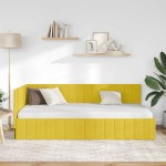 vidaXL Cadru de pat colțar cu headboard Galben 90 cm x 190 cm Catifea