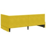 vidaXL Cadru de pat colțar cu headboard Galben 90 cm x 190 cm Catifea