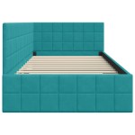vidaXL Cadru de pat colțar cu headboard Turcoaz 90 cm x 190 cm Catifea