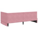 vidaXL Cadru de pat colțar cu headboard Roz 90 cm x 200 cm Catifea