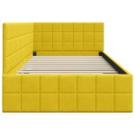 vidaXL Cadru de pat colțar cu headboard Galben 90 cm x 200 cm Catifea
