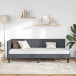 vidaXL Cadru de pat colțar Gri închis 80 cm x 200 cm Catifea