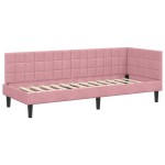 vidaXL Cadru de pat colțar cu headboard Roz 80 cm x 200 cm Catifea