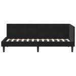 vidaXL Cadru de pat colțar cu headboard Negru 80 cm x 200 cm Catifea
