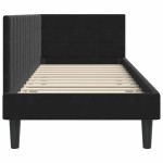 vidaXL Cadru de pat colțar cu headboard Negru 80 cm x 200 cm Catifea