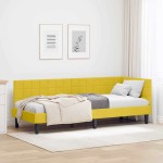 vidaXL Cadru de pat colțar cu headboard Galben 80 cm x 200 cm Catifea