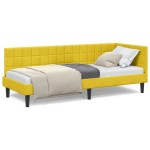 vidaXL Cadru de pat colțar cu headboard Galben 80 cm x 200 cm Catifea