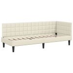 vidaXL Cadru de pat colțar cu headboard Crem 80 cm x 200 cm Catifea