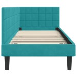 vidaXL Cadru de pat colțar cu headboard Turcoaz 80 cm x 200 cm Catifea