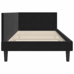vidaXL Cadru de pat colțar cu headboard Negru 90 cm x 190 cm Catifea