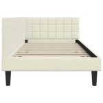 vidaXL Cadru de pat colțar cu headboard Crem 90 cm x 190 cm Catifea
