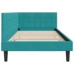 vidaXL Cadru de pat colțar cu headboard Turcoaz 90 cm x 190 cm Catifea