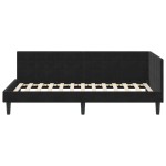 vidaXL Cadru de pat colțar cu headboard Negru 100 cm x 200 cm Catifea