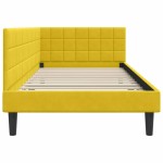 vidaXL Cadru de pat colțar cu headboard Galben 100 cm x 200 cm Catifea