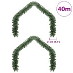 vidaXL Ghirlandă de Crăciun 2 pcs Verde 20 m PVC