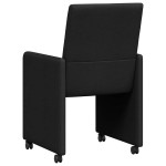 vidaXL Scaune de dining cu roți 2 pcs Negru 57 x 66 x 94 cm țesătură
