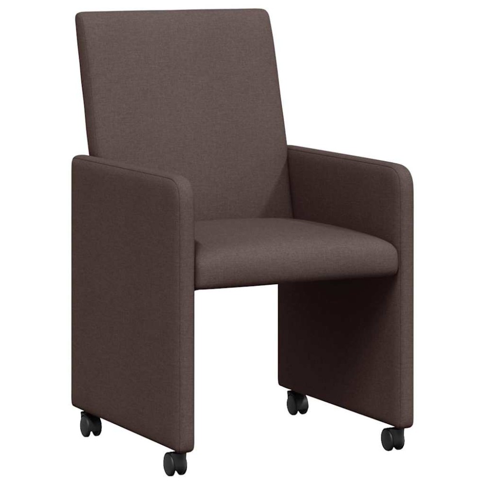 vidaXL Scaune de dining cu roți 2 pcs Maro închis 57 x 66 x 94 cm