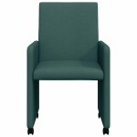 vidaXL Scaune de dining cu roți 2 pcs Verde închis 57 x 66 x 94 cm