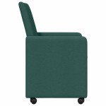 vidaXL Scaune de dining cu roți 2 pcs Verde închis 57 x 66 x 94 cm