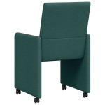 vidaXL Scaune de dining cu roți 2 pcs Verde închis 57 x 66 x 94 cm