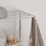 vidaXL Raft pentru mașină de spălat Alb 63 x 27 x 136 cm Aluminiu