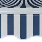 vidaXL Copertină pliabilă acționată manual, 500 cm, albastru și alb